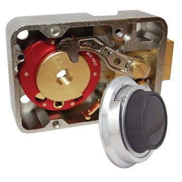 Picture of MECHANICAL 3 WHEEL LOCK WITH SPY-GUARD NON-KEYLOCKING SATIN CHROME DIAL & RUBBER GRIP - BR-CDL-3-DR6012SC